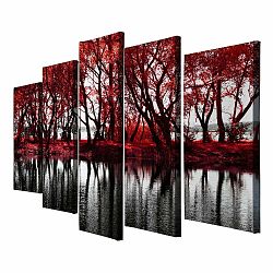 5-dielny obraz na plátne Red Leaves