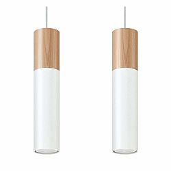 Biele závesné svietidlo Nice Lamps Paul, dĺžka 40 cm