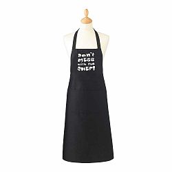 Čierna bavlnená zástera Cooksmart ® Don't Mess With The Chef