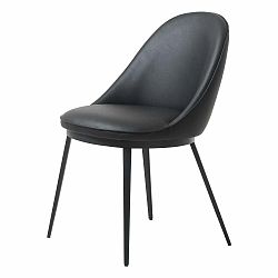 Čierna jedálenská stolička z imitácie kože Unique Furniture Gain Leath