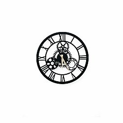 Čierne nástenné hodiny Davin Clock, ⌀ 48 cm