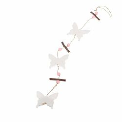 Drevená závesná dekorácia Dakls Butterflies, výška 80 cm
