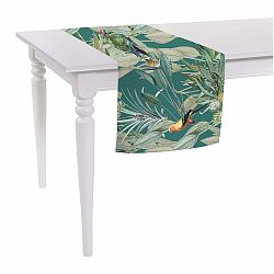 Hnedý behúň na stôl Mike & Co. NEW YORK Jungle Birds, 140 x 40 cm