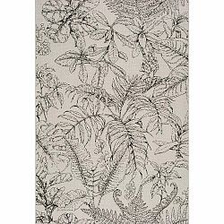 Krémovobiely vonkajší koberec Universal Tokio Leaf, 160 x 230 cm