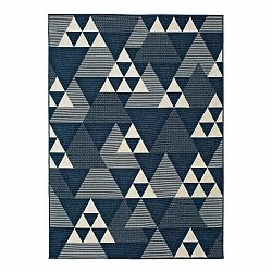 Modrý vonkajší koberec Universal Clhoe Triangles, 80 x 150 cm