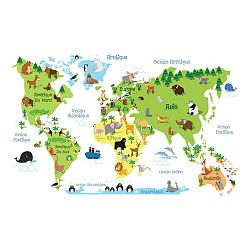Nástenná samolepka Ambiance Childrens World Map