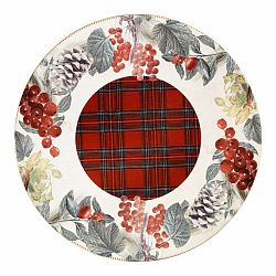 Okrúhly keramický servírovací tanier s vianočným motívom Brandani Sottobosco, ⌀ 20 cm