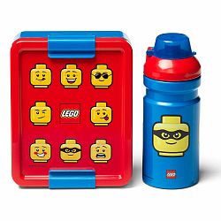 Set červeno-modrého desiatového boxu a fľaše na pitie LEGO® Iconic