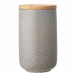 Sivá kameninová dóza s bambusovým vekom Bloomingville Kendra, 1,8 l