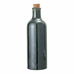 Tmavozelená kameninová fľaša so zátkou Bloomingville Joelle, 650 ml