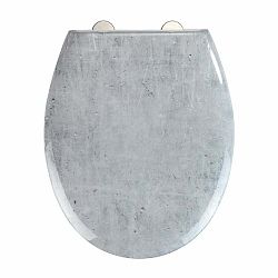 WC sedadlo s jednoduchým zatváraním Wenko Easy Concrete, 44,5 × 37 cm