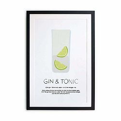 Zarámovaný plagát Really Nice Things Gin Tonic, 40 × 50 cm