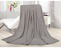 Fleecová deka Lara 220x240 cm, šedo-strieborná%