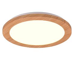 Stropné LED osvetlenie Camillus 26 cm, okrúhle, imitácia dreva%