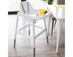 Vysoká detská stolička Dejan, biela/sivá%